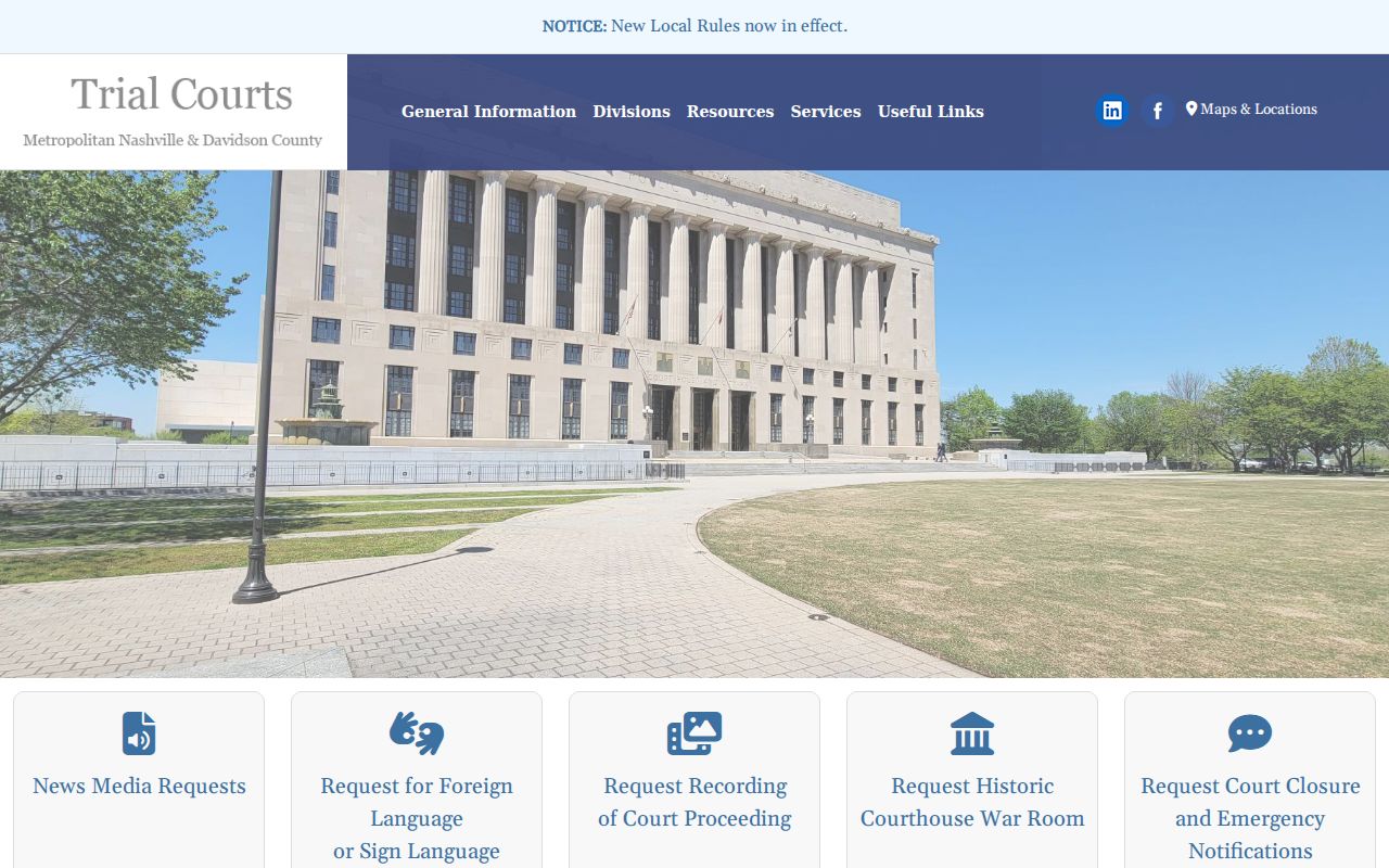 Davidson County trial court case search hub