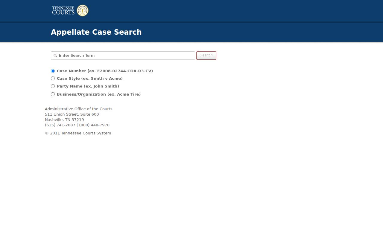 Davidson County appellate court case records search