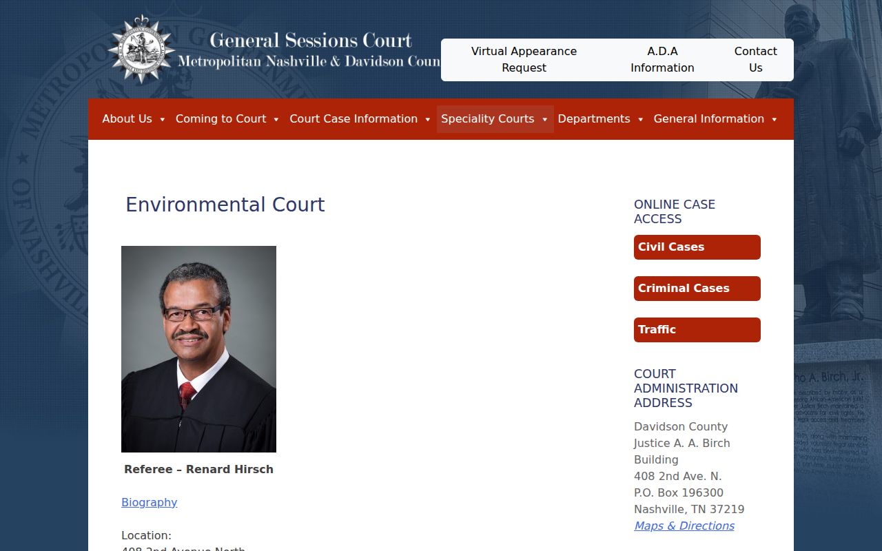 Davidson County Environmental Court docket information