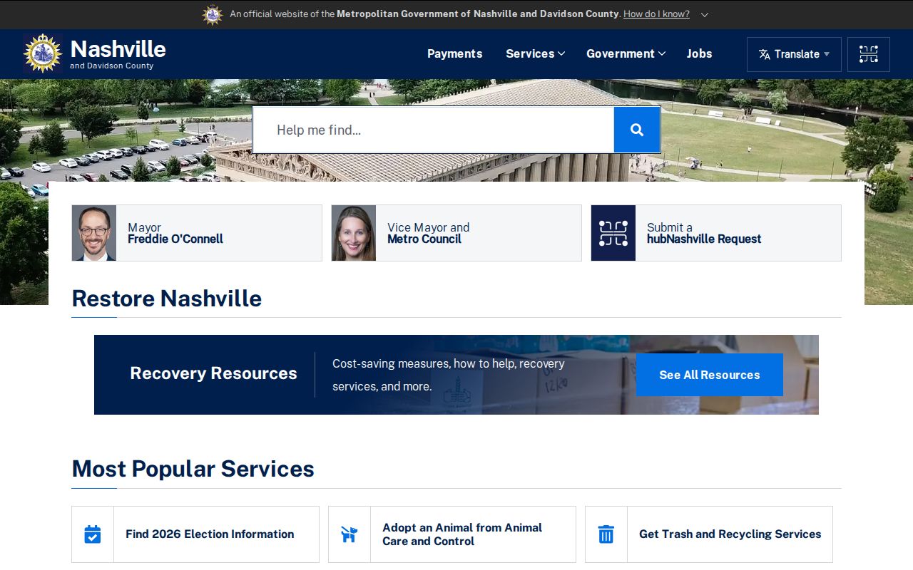 Metro Nashville and Davidson County government portal