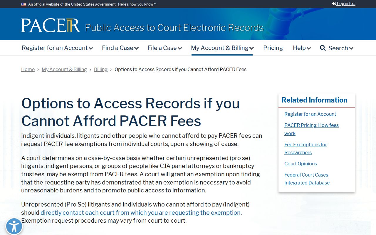 Nashville court records PACER options